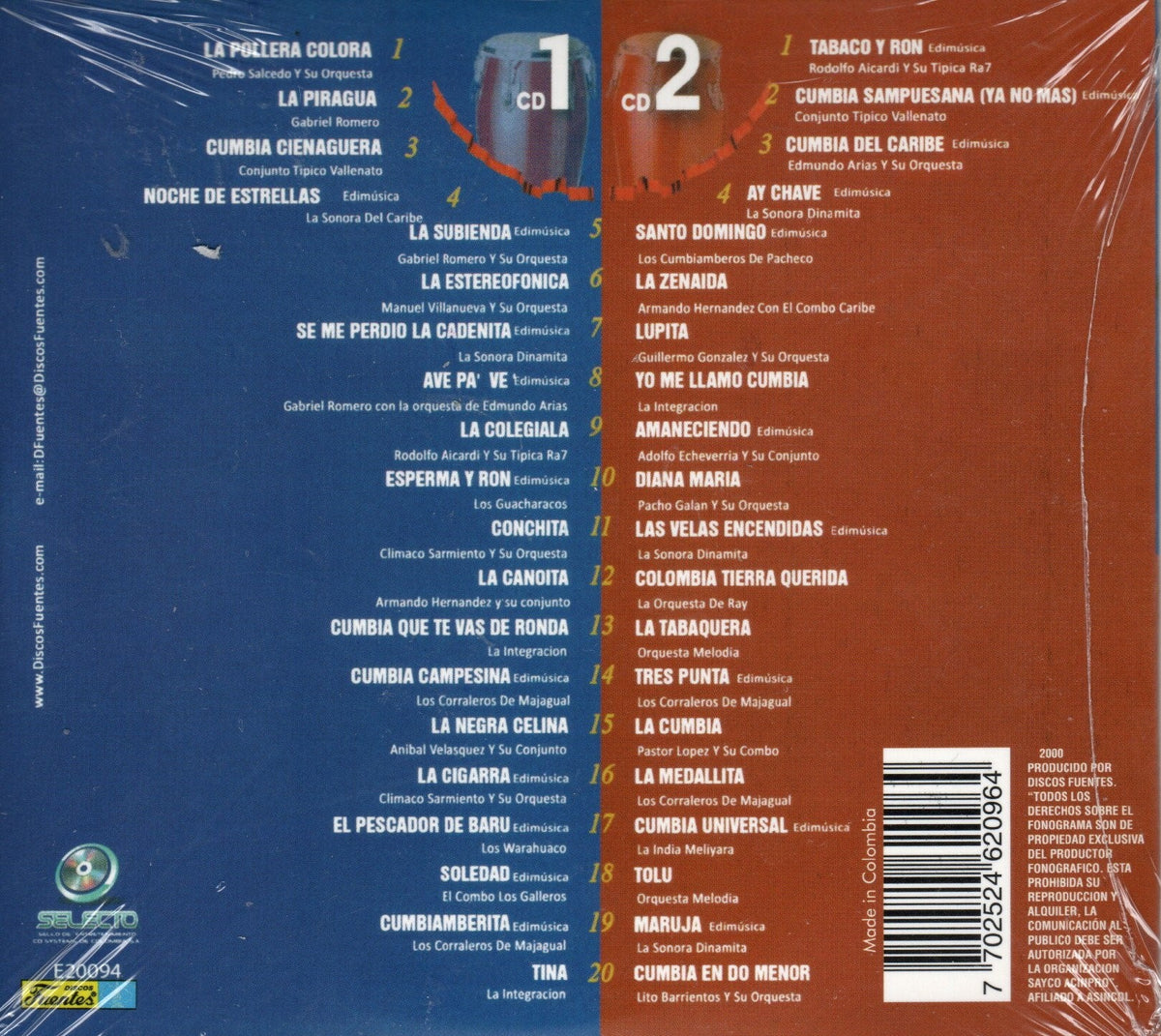 CDX2 Various – Historia Musical De... La Cumbia Colombiana - 40 Éxitos Originales
