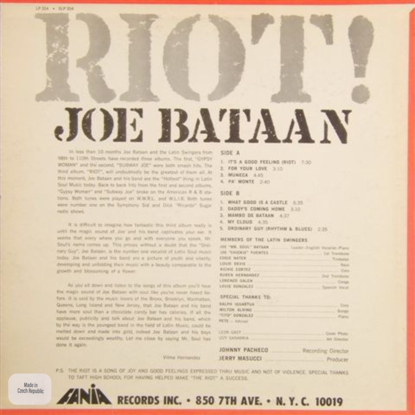 LP Joe Bataan - Riot