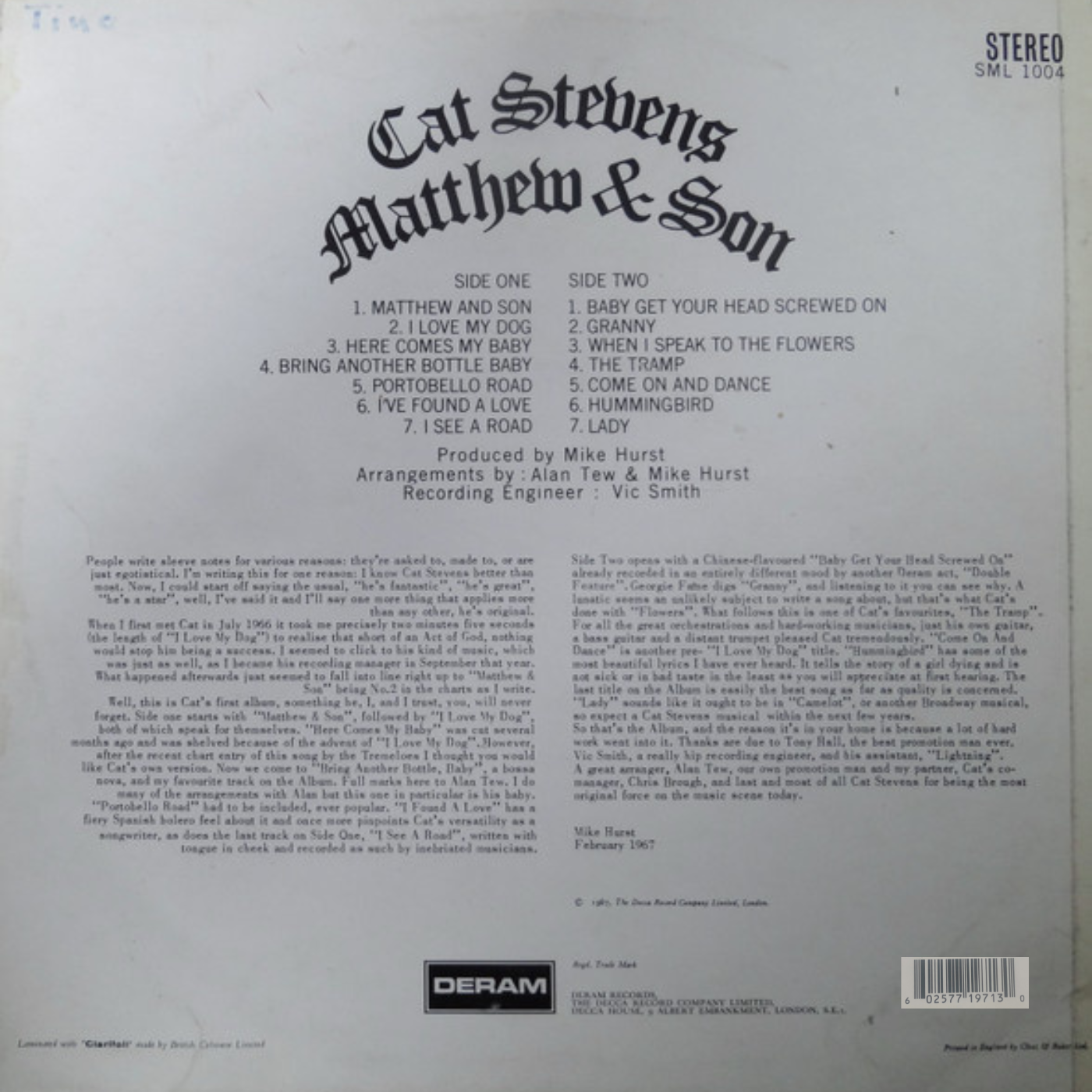 LP Cat Stevens - Matthew & Som