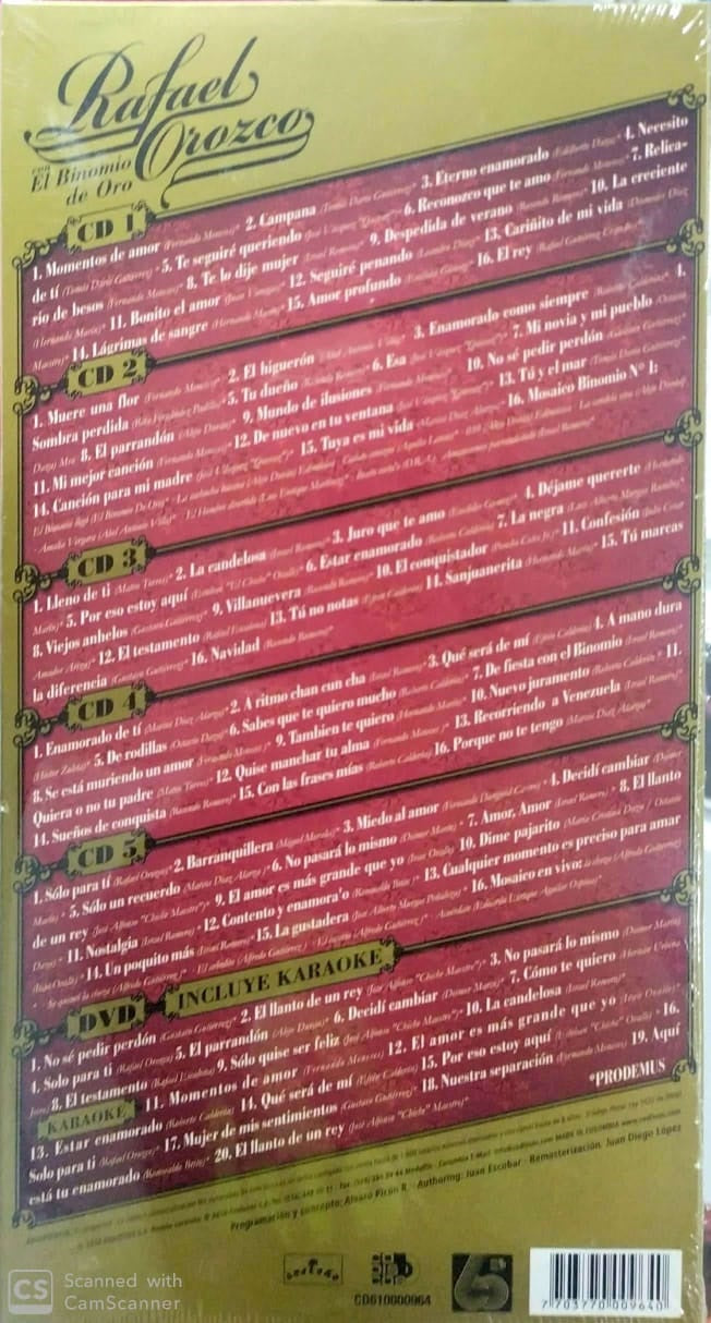 CDX5 + DVD Rafael Orozco - 100 Éxitos De Oro