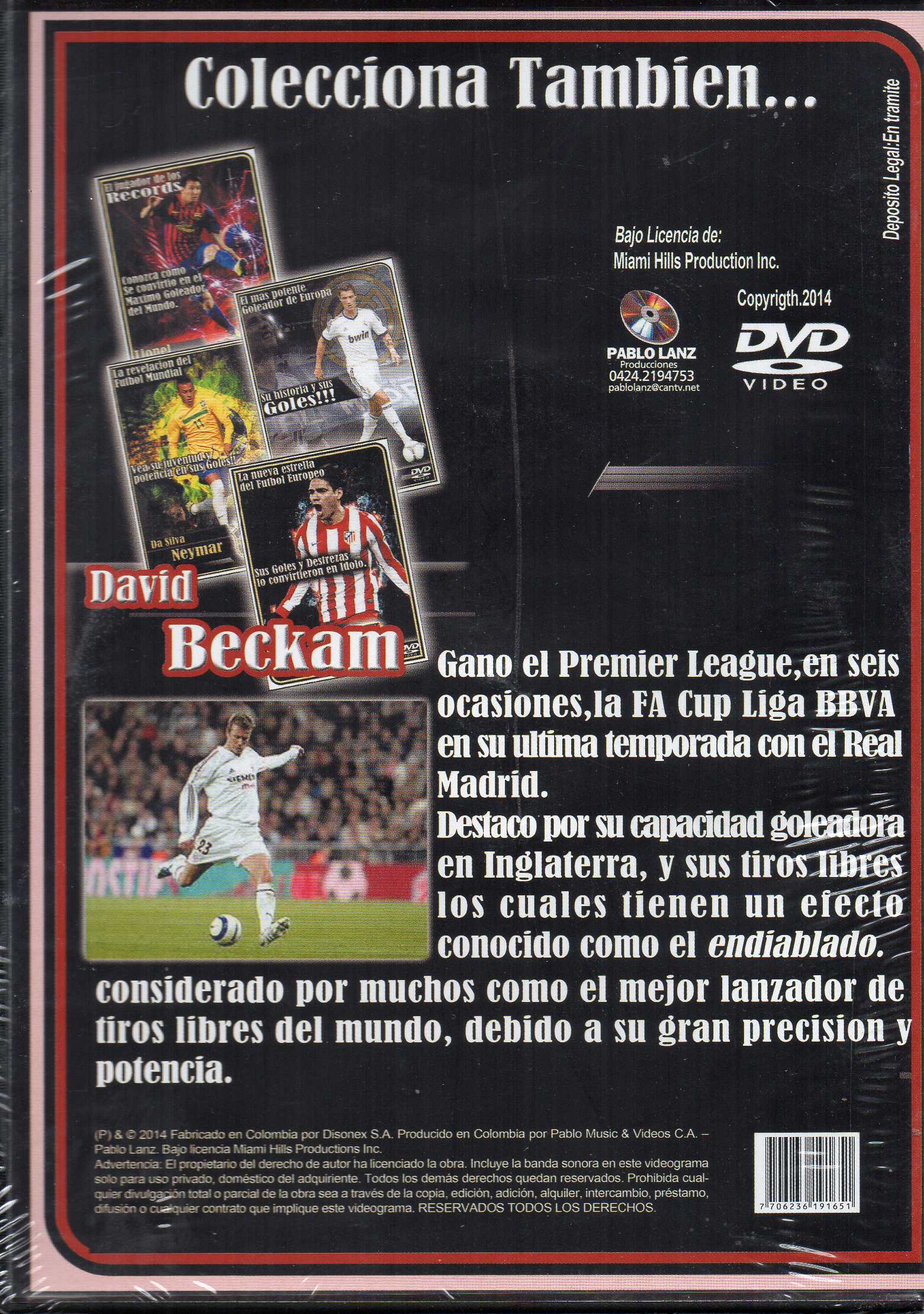DVD David Beckam - La leyenda del futbol Europeo