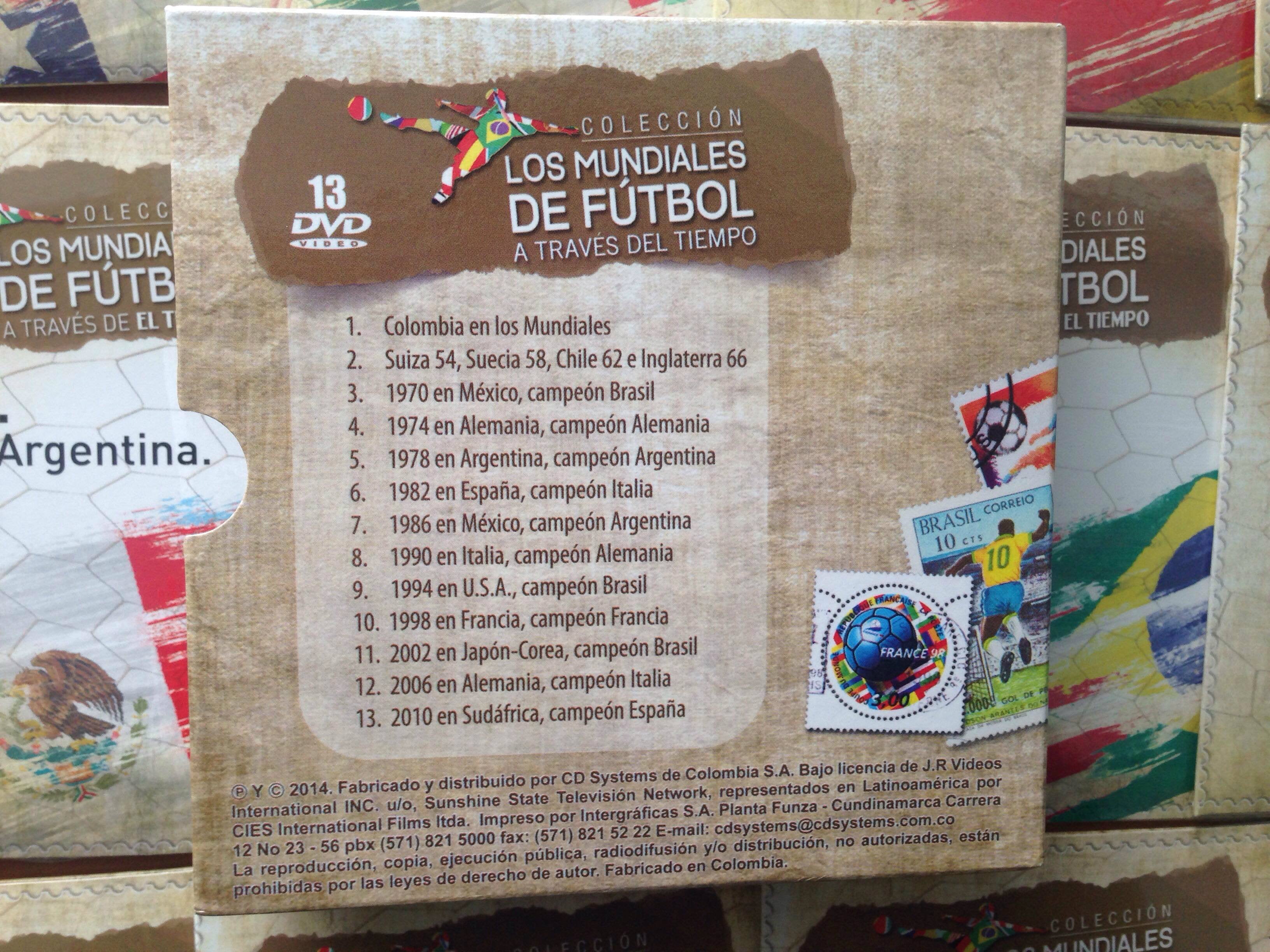 DVD x13 Colección los mundiales de fútbol a través del tiempo