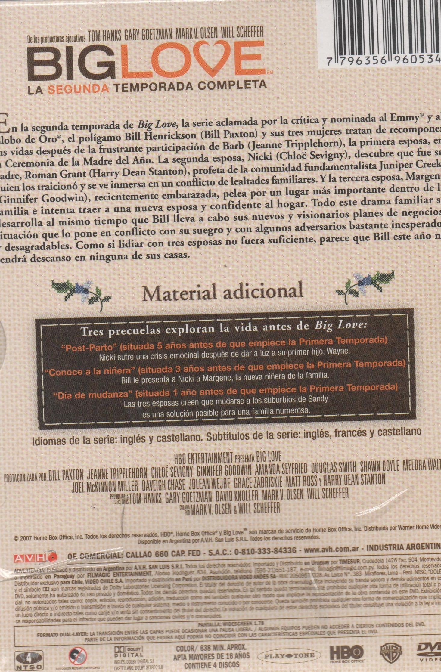 DVD x4 Big love - Segunda temporada