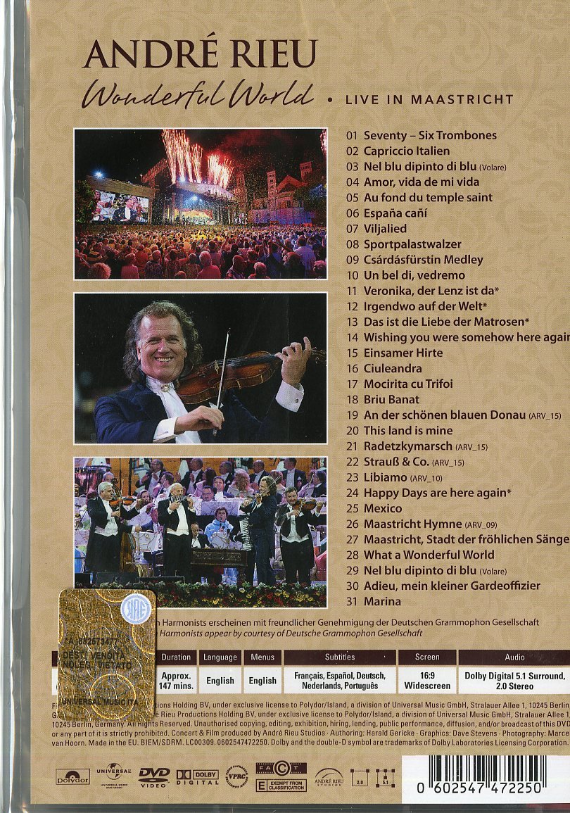 DVD RIEU, ANDRE - Wonderful World