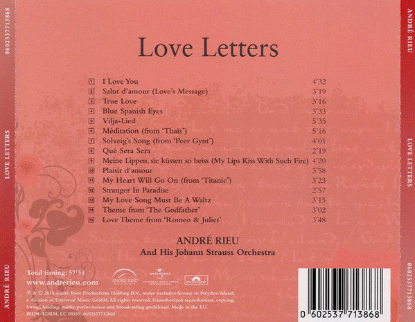 CD André Rieu And His Johann Strauss Orchestra – Love Letters