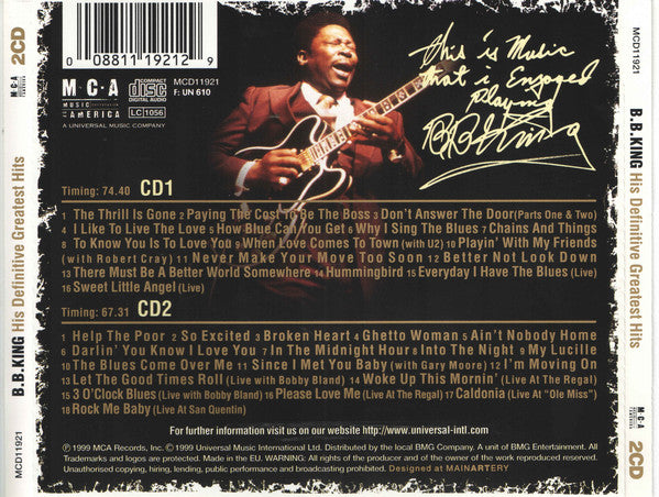 CD X2 B.B. King – His Definitive Greatest Hits