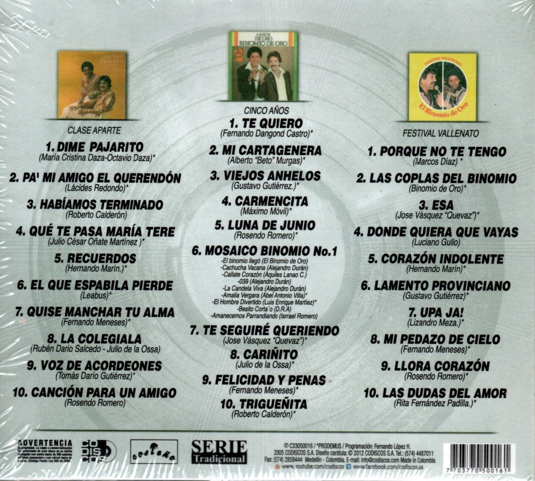 CD X3 Binomio De Oro - Serie Tradicional Vol 3