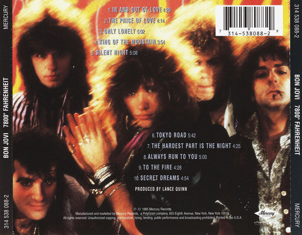 CD Bon Jovi – 7800° Fahrenheit