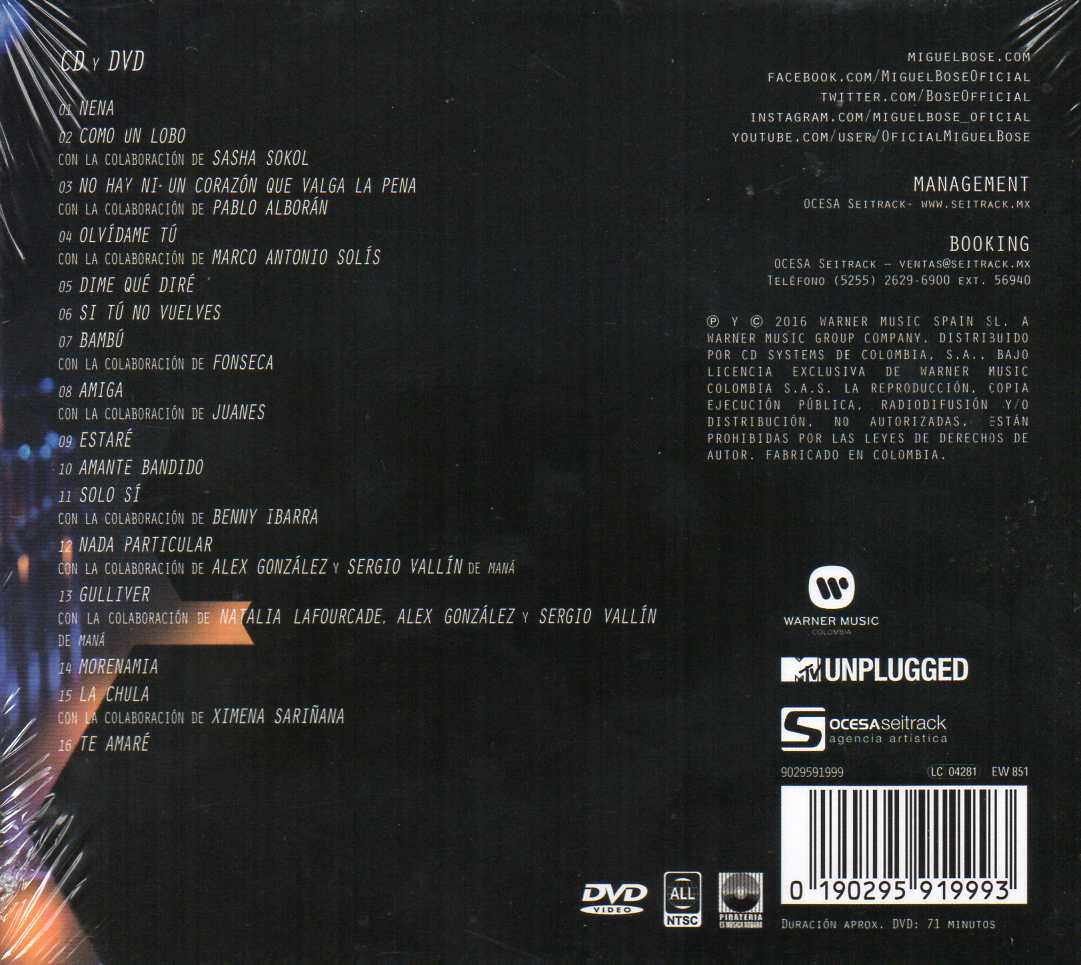 CD+DVD Bosé – MTV Unplugged