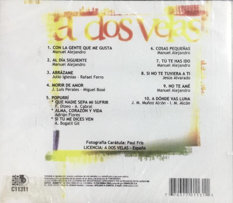 CD A Dos Velas – Con La Gente Que Me Gusta