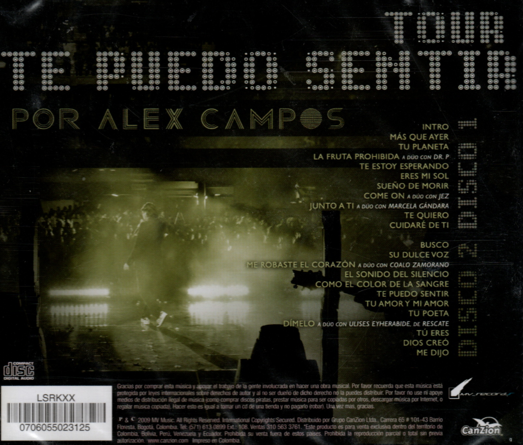 CD x 2 Alex Campos - Te puedo sentir