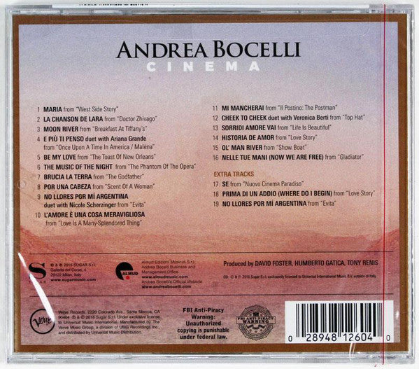 CD Andrea Bocelli – Cinema (Special Edition)
