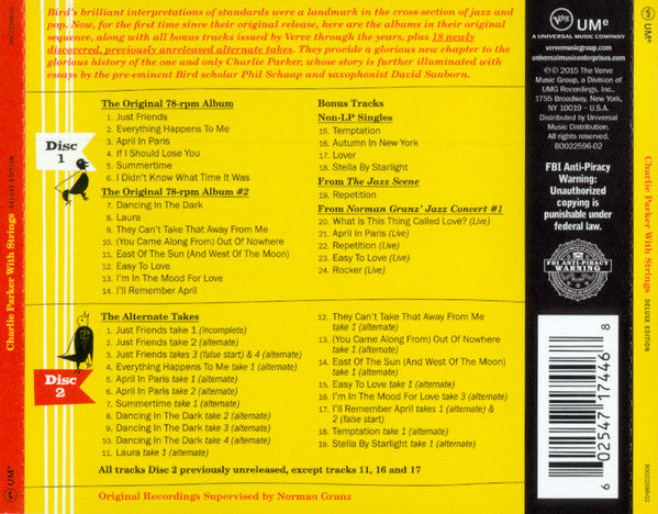 CD Charlie Parker – Charlie Parker With Strings Deluxe Edition