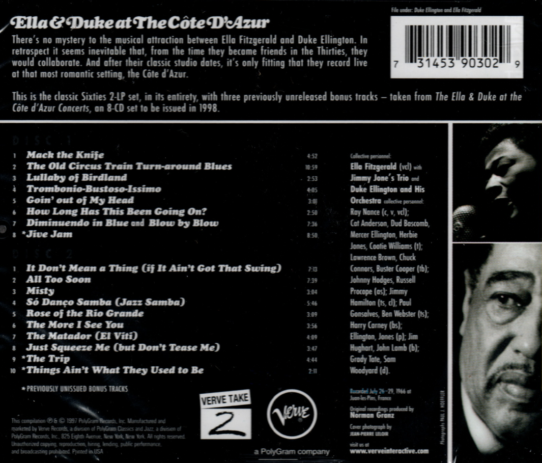 CD Ella Fitzgerald / Duke Ellington And His Orchestra – Ella & Duke At The Côte D'Azur