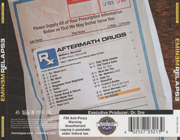 CD Eminem – Relapse