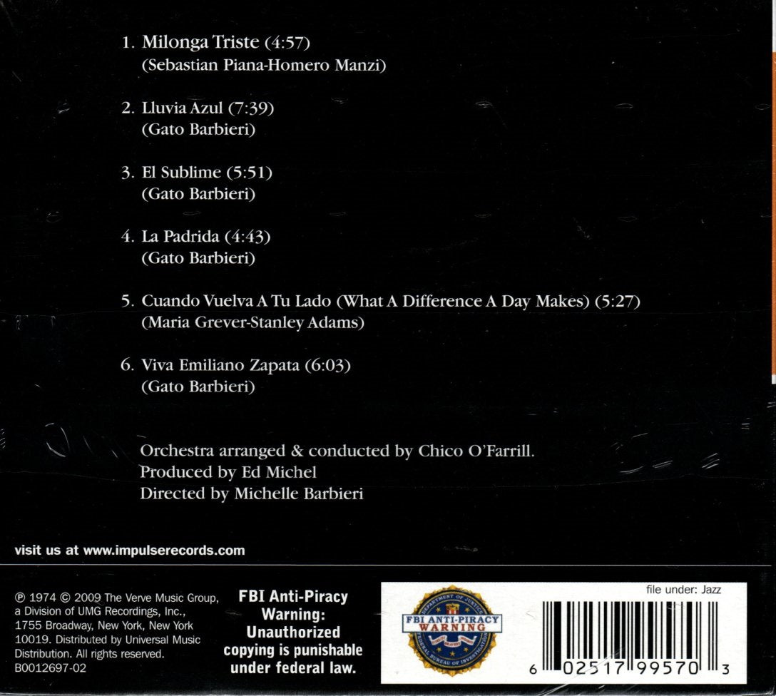 CD Gato Barbieri – Chapter Three Viva Emiliano Zapata