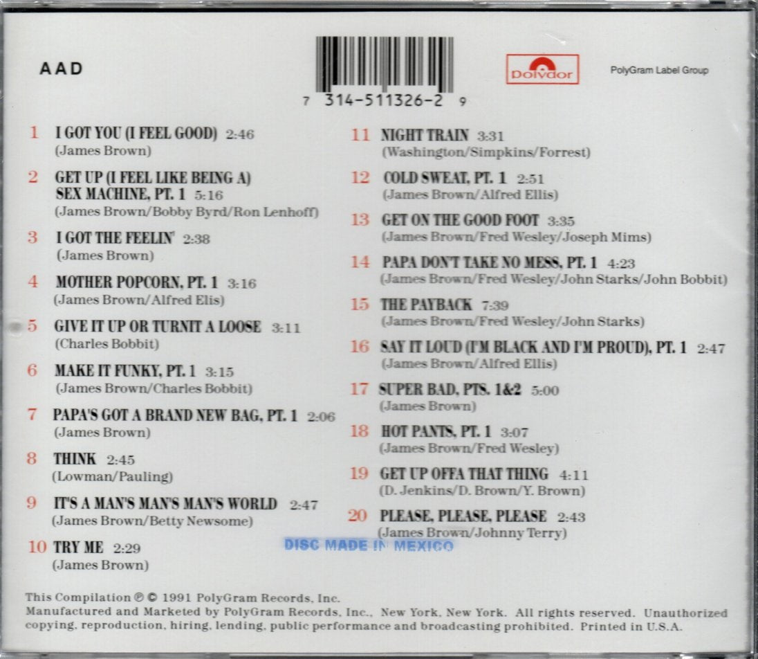CD James Brown – 20 All-Time Greatest Hits!