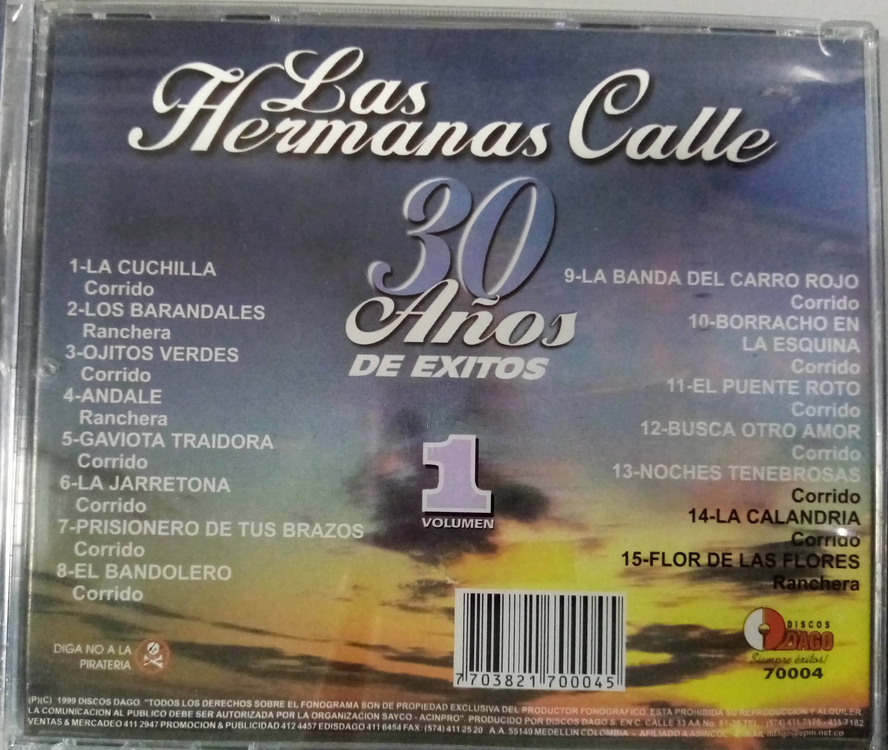 CD Las Hermanas Calle - 30 años De Éxitos Vol.1