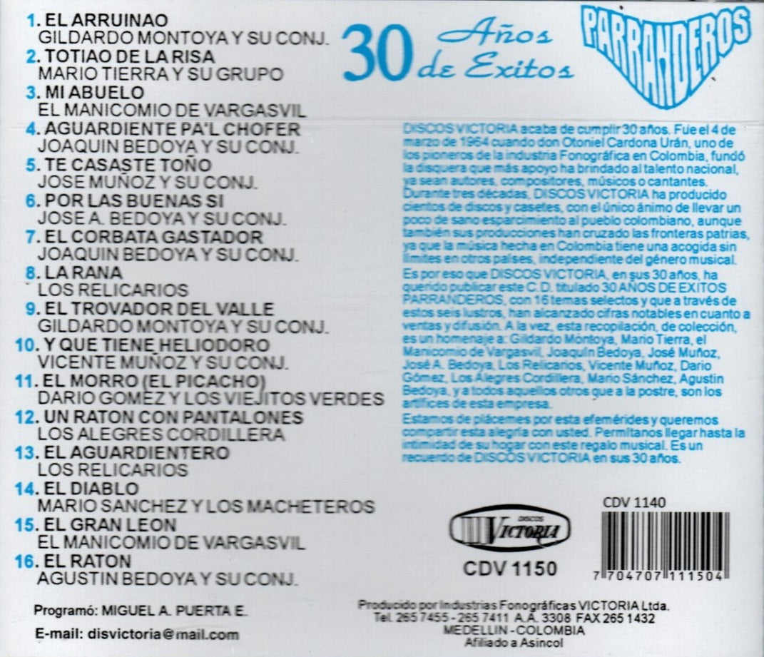 CD Parranderos - 30 Años De Éxitos Victoria