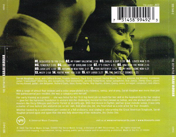 CD Sarah Vaughan – The Definitive Sarah Vaughan