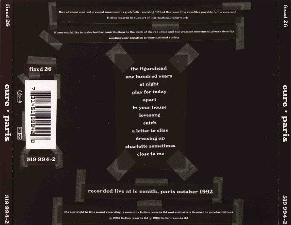 CD The Cure · Paris