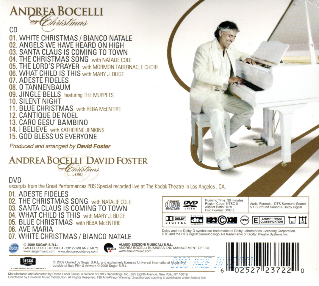 CD + DVD Andrea Bocelli - My Christmas