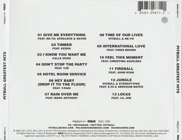 CD Pitbull – Greatest Hits