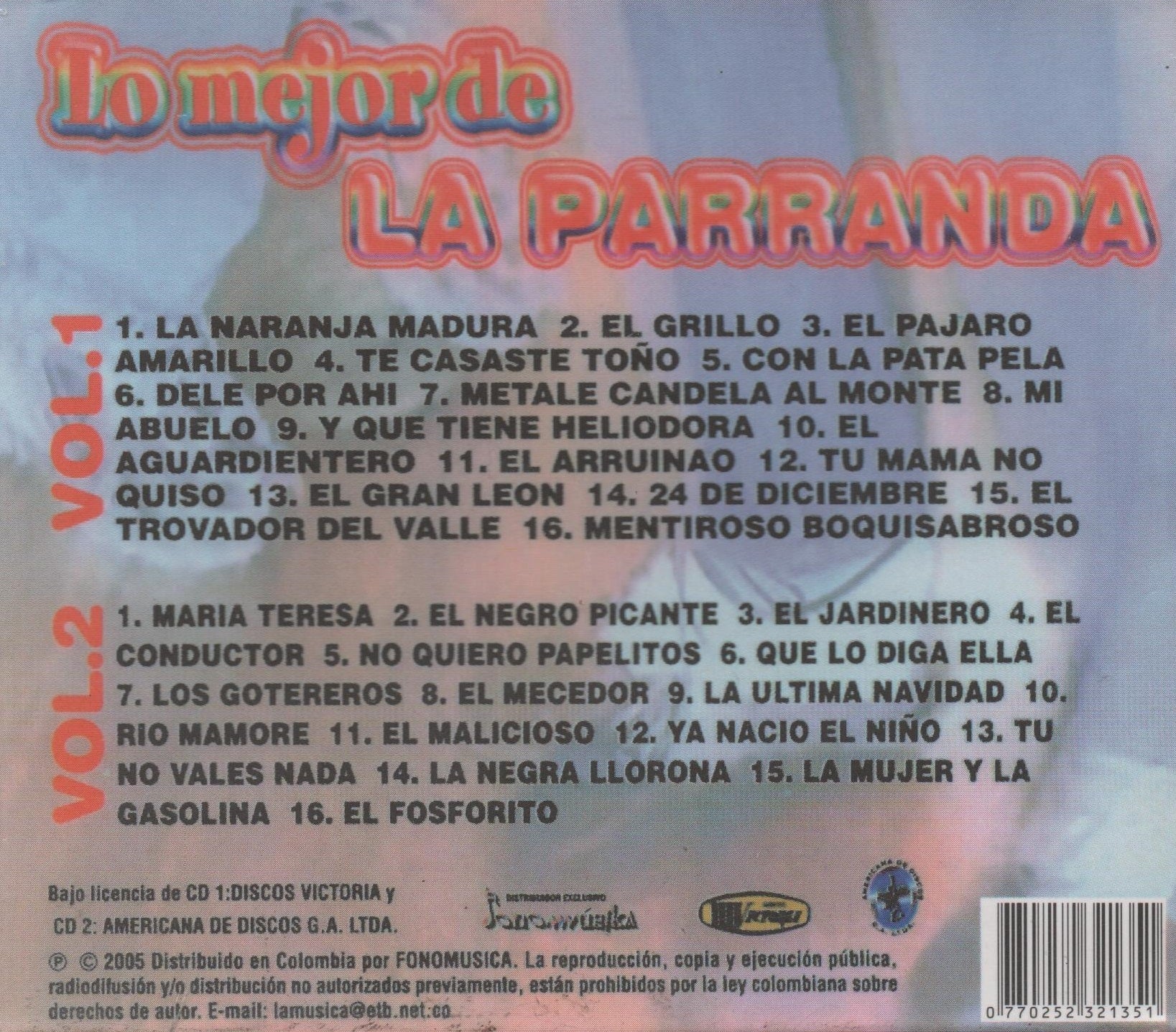 CDX2 Lo Mejor De La Parranda - Discos Victoria - Americana Discos G.A