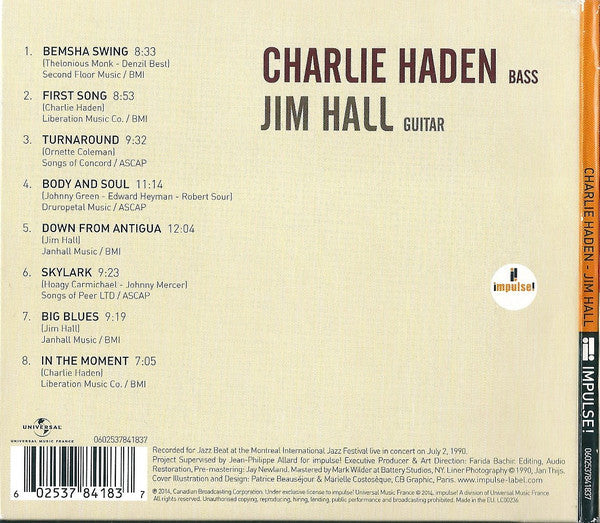 CD Charlie Haden, Jim Hall – Charlie Haden - Jim Hall