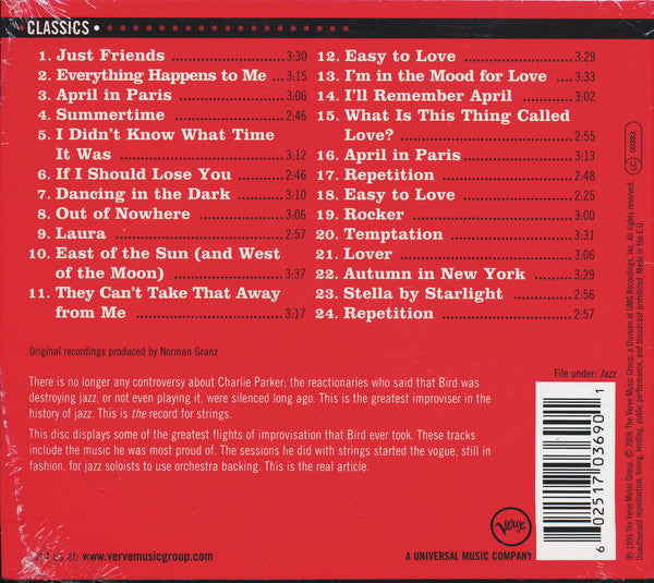 CD Charlie Parker – Charlie Parker With Strings: The Master Takes