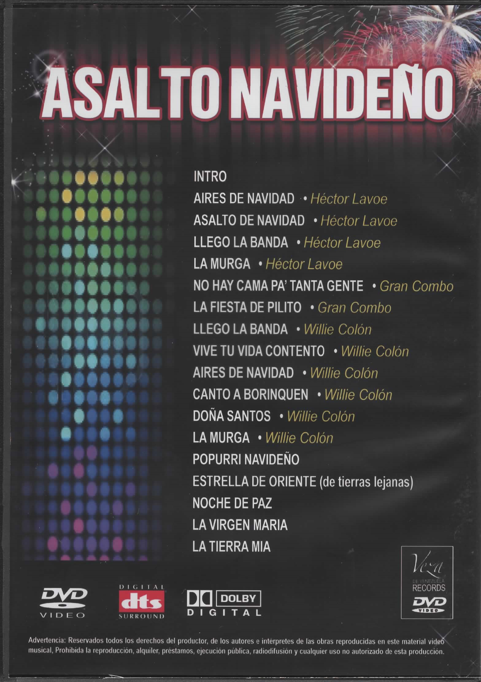 DVD Asalto navideño Hector Lavoe el gran combo Willie Colon 2