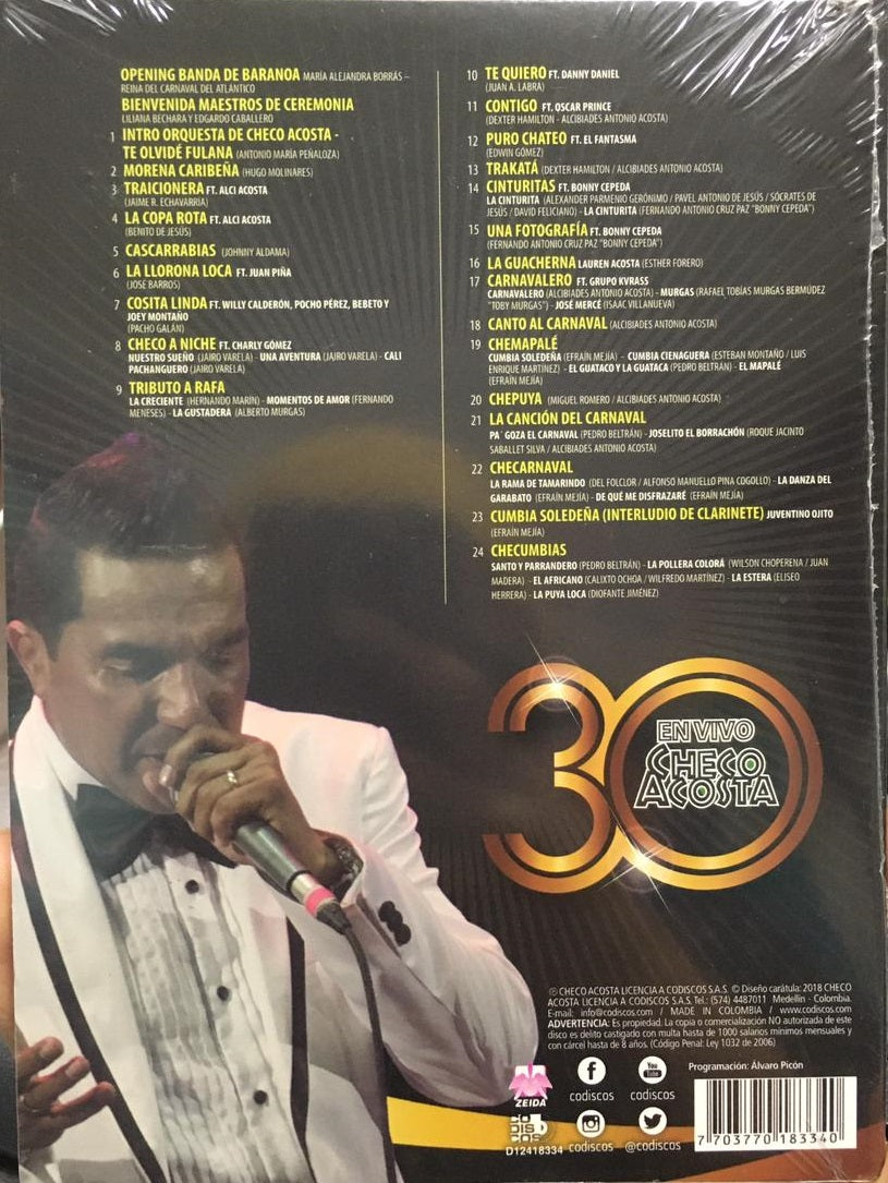 DVD Checo Acosta - 30 en vivo