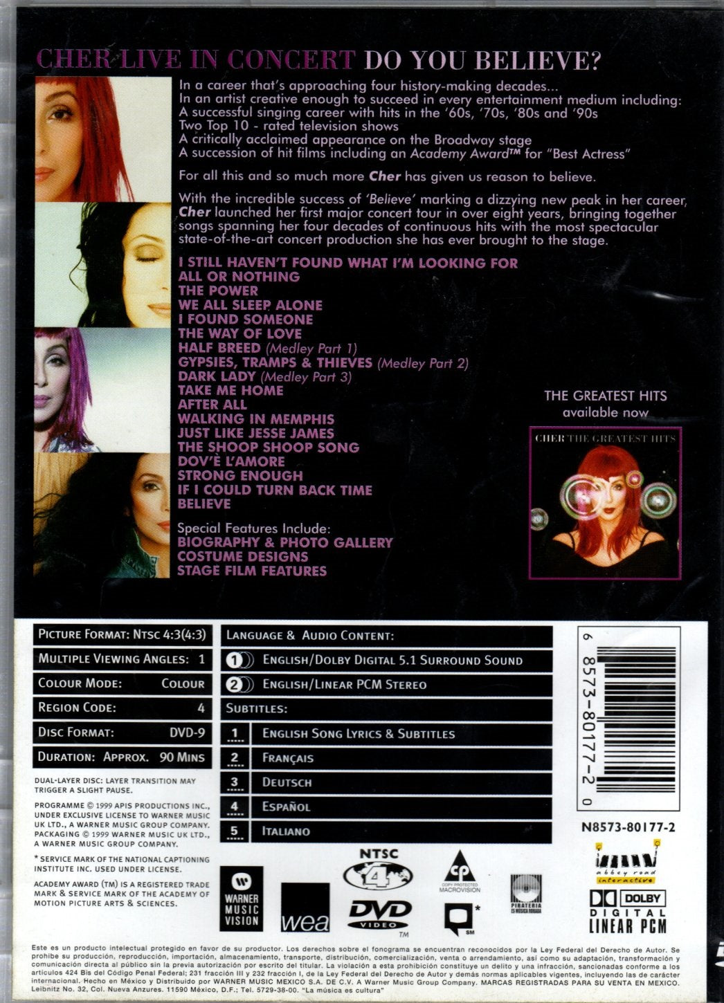 DVD Cher – Cher Live In Concert