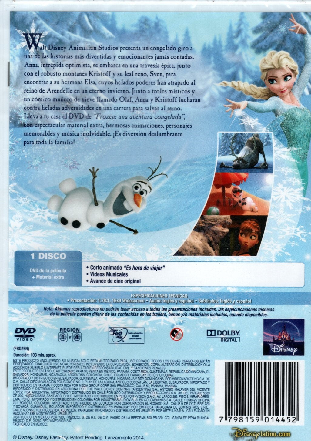 DVD Frozen - Una aventura congelada
