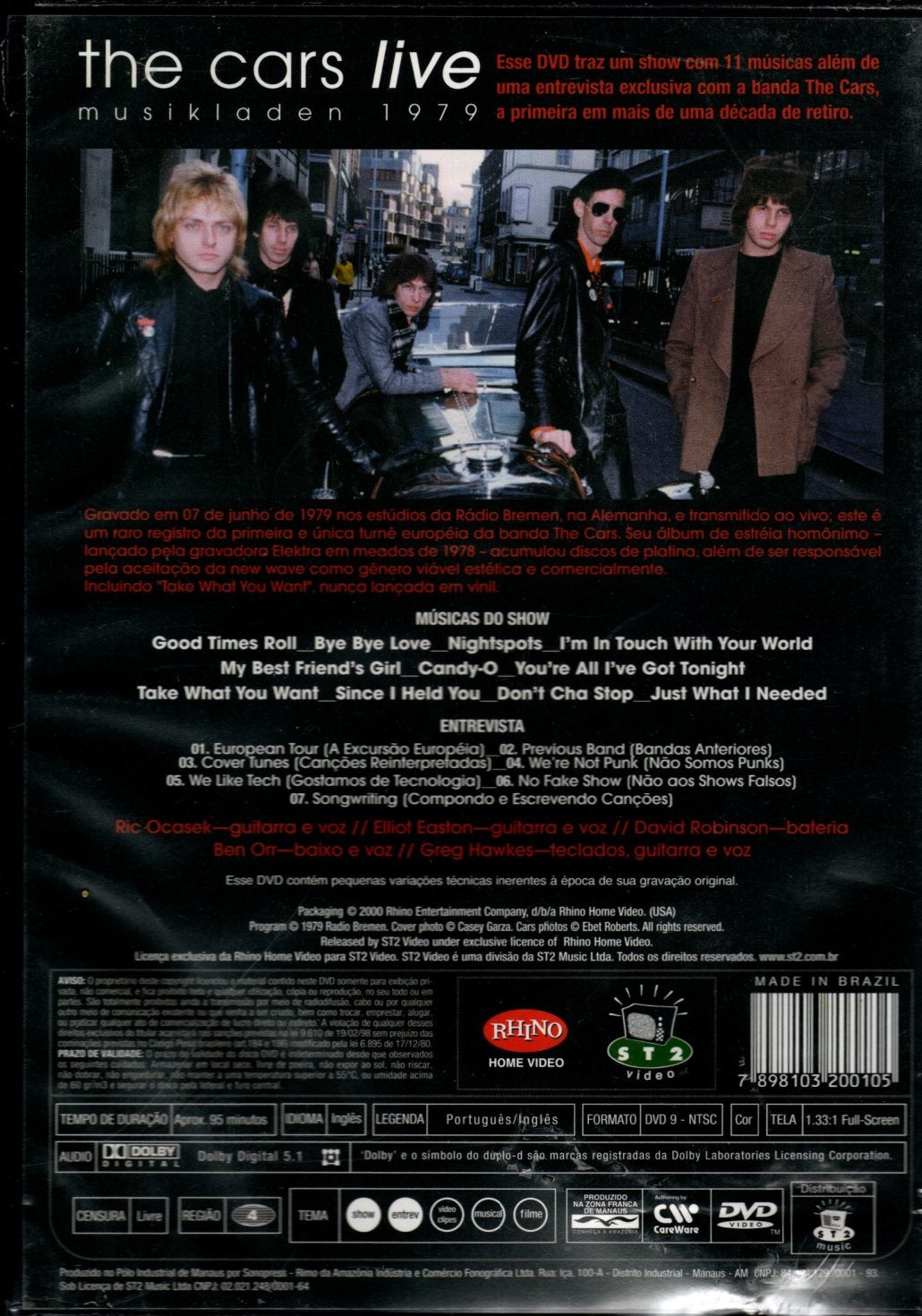 DVD The Cars - Live gravando ao no musikladen 1979