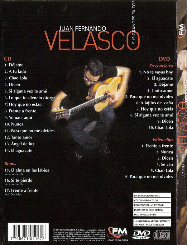 DVD+CD Juan Fernando Velasco - Sus Grandes Éxitos.