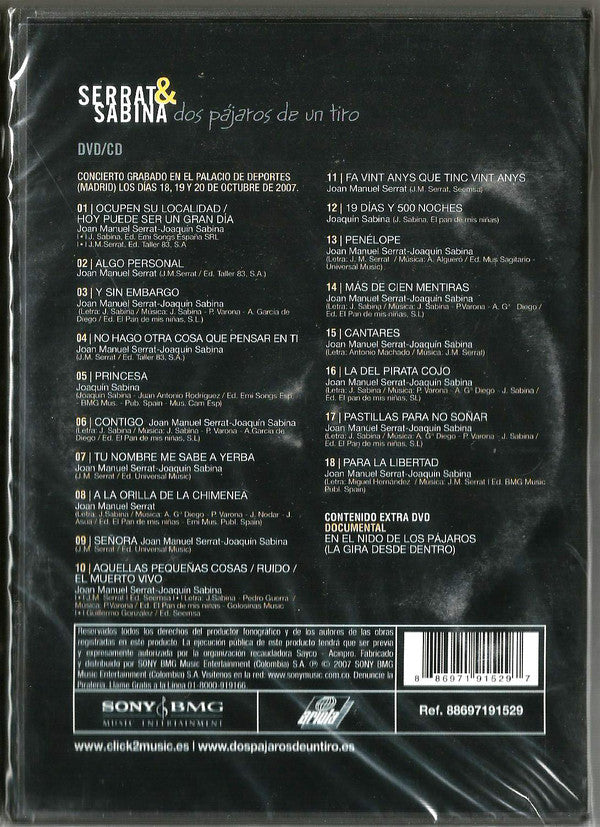 DVD + CD Serrat & Sabina – Dos Pájaros De Un Tiro