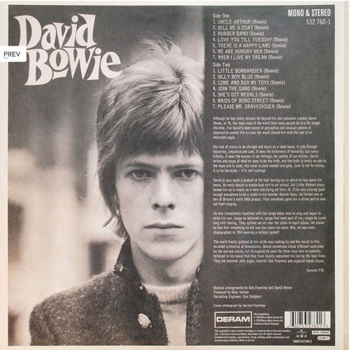 LP X2 David Bowie – David Bowie