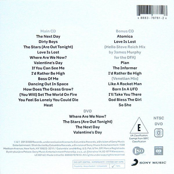 CD X2 + DVD David Bowie – The Next Day Extra