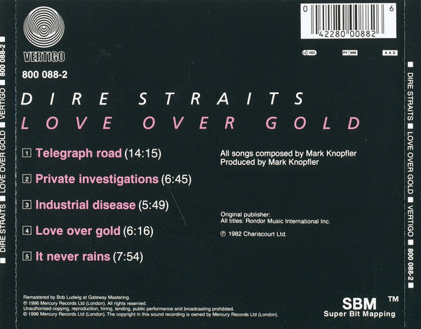CD Dire Straits – Love Over Gold