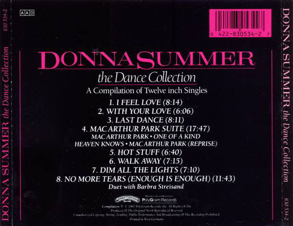 CD Donna Summer – The Dance Collection (A Compilation Of Twelve Inch Singles)