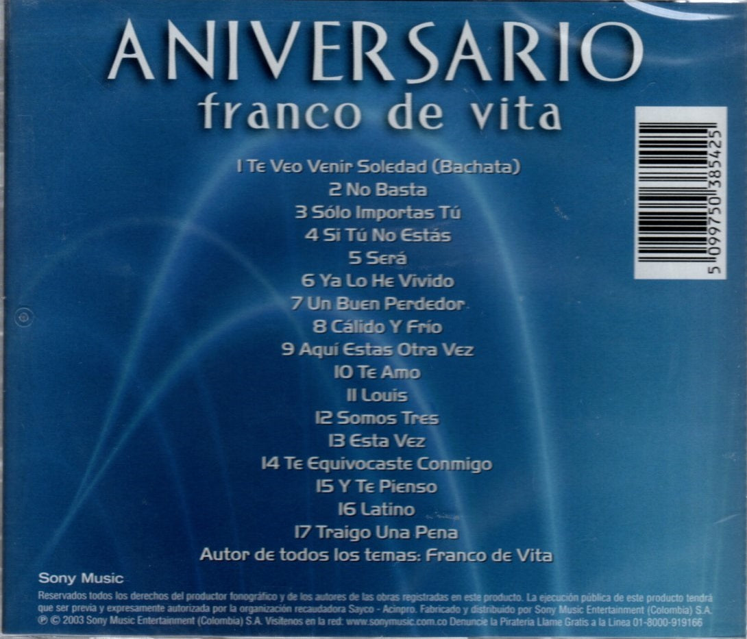 CD Franco De Vita - Aniversario