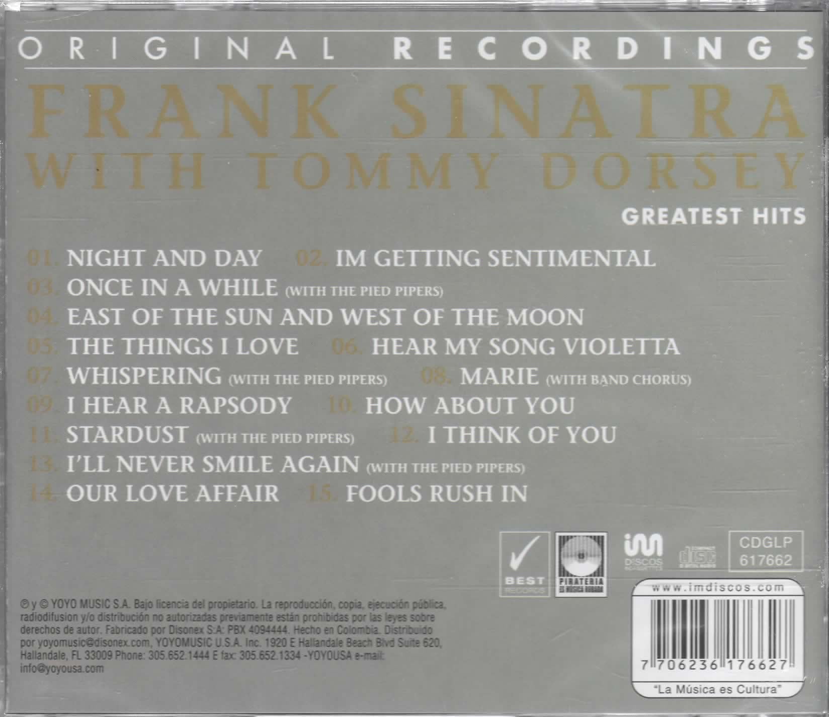 CD Frank Sinatra With Tommy Dorsey - Greatest Hits