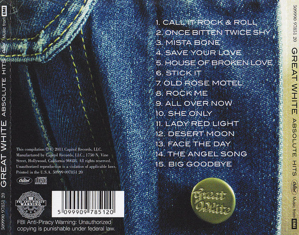 CD Great White • Absolute Hits