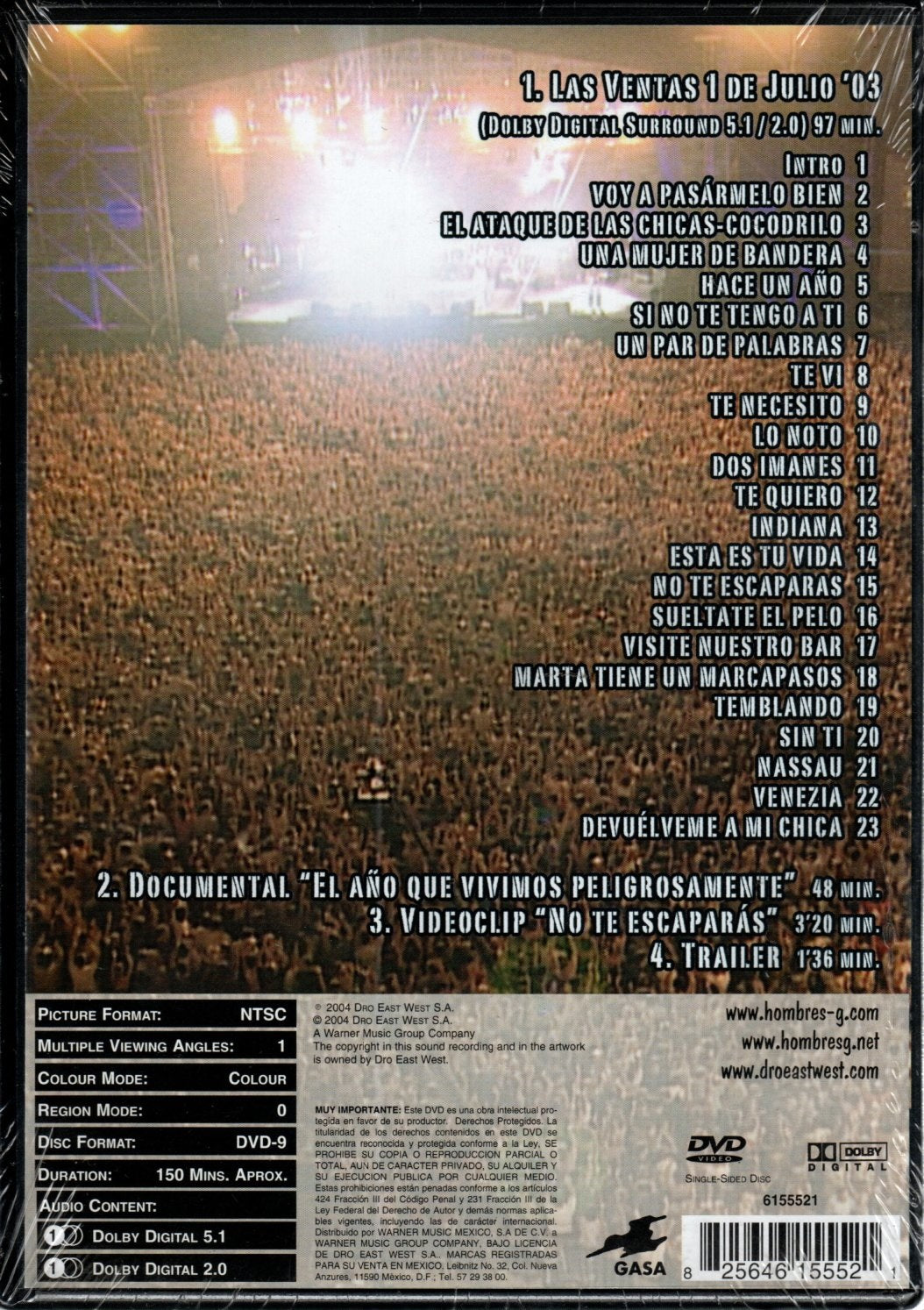 DVD Hombres G – En Directo, Las Ventas, 1 Julio 2003