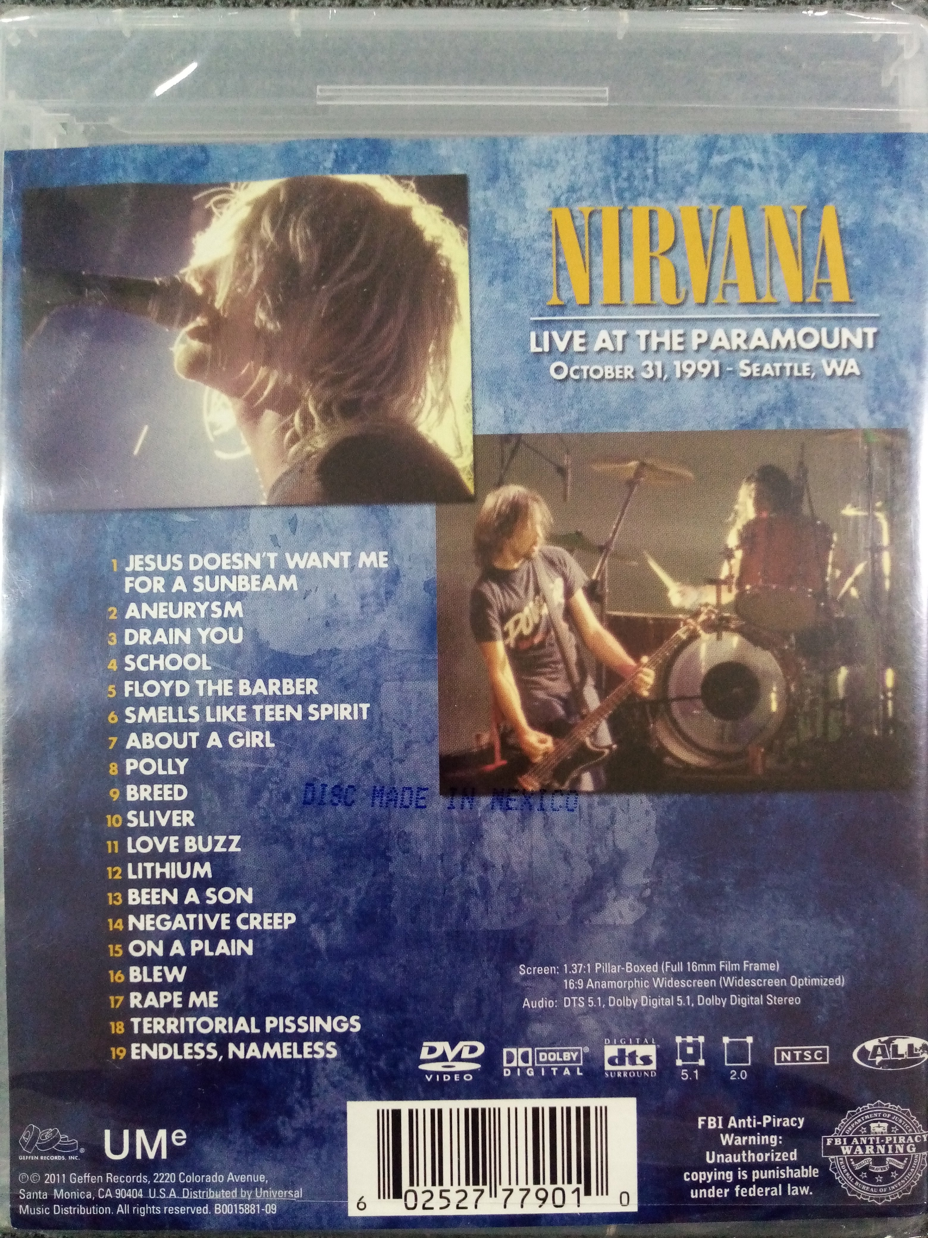 DVD Nirvana – Live At The Paramount