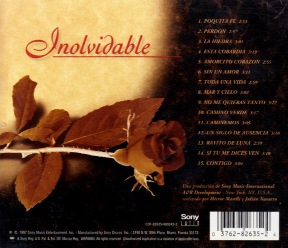 CD José Luis Rodríguez Con Los Panchos – Inolvidable