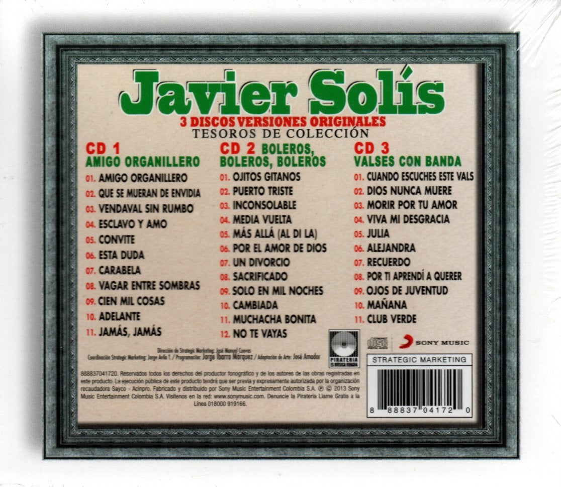 CD X3 Javier Solis -Tesoros De Colección