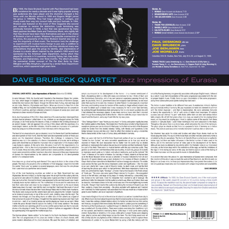 LP The Dave Brubeck Quartet – Jazz Impressions Of Eurasia
