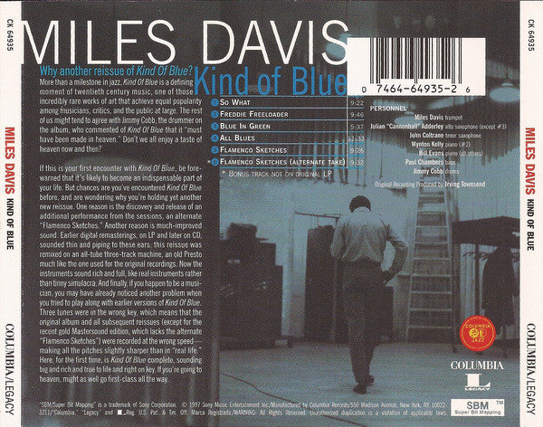 CD Miles Davis – Kind Of Blue